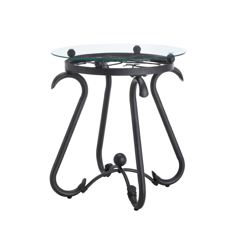 2 Piece Tempered Glass Surface Coffee Table Set