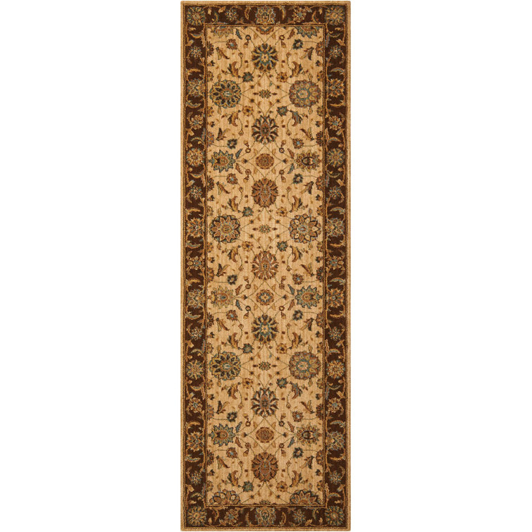 Tapis à aire beige en laine Crownover