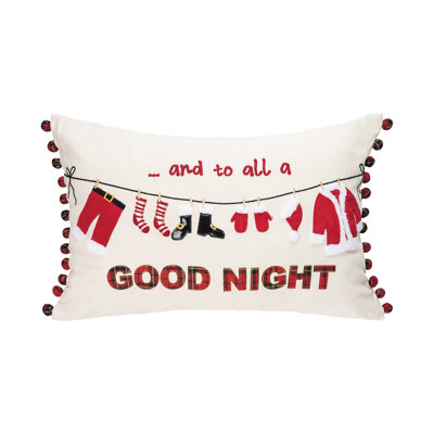 Christmas Clothesline Embroidered Throw Pillow