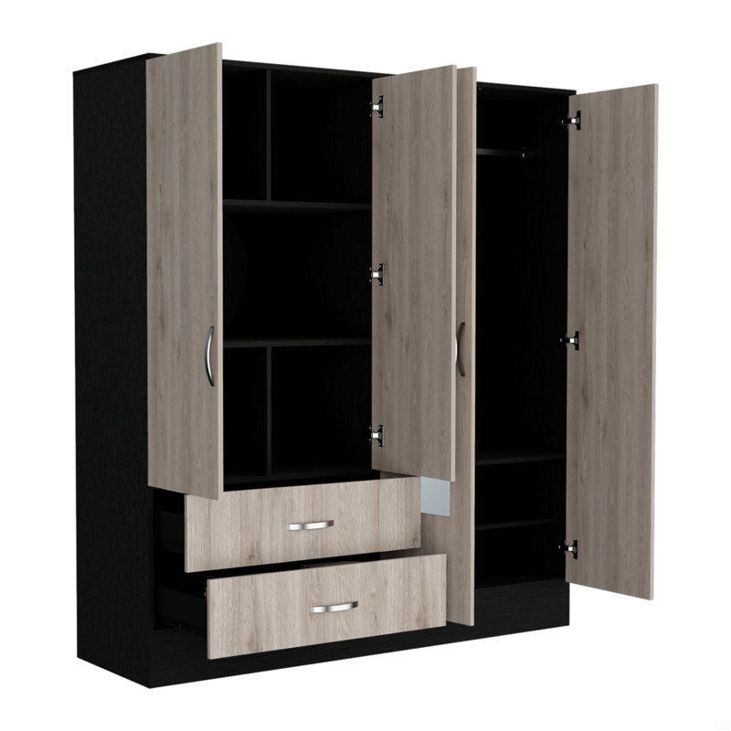 Armoire Ron, chambre à coucher, Gris clair