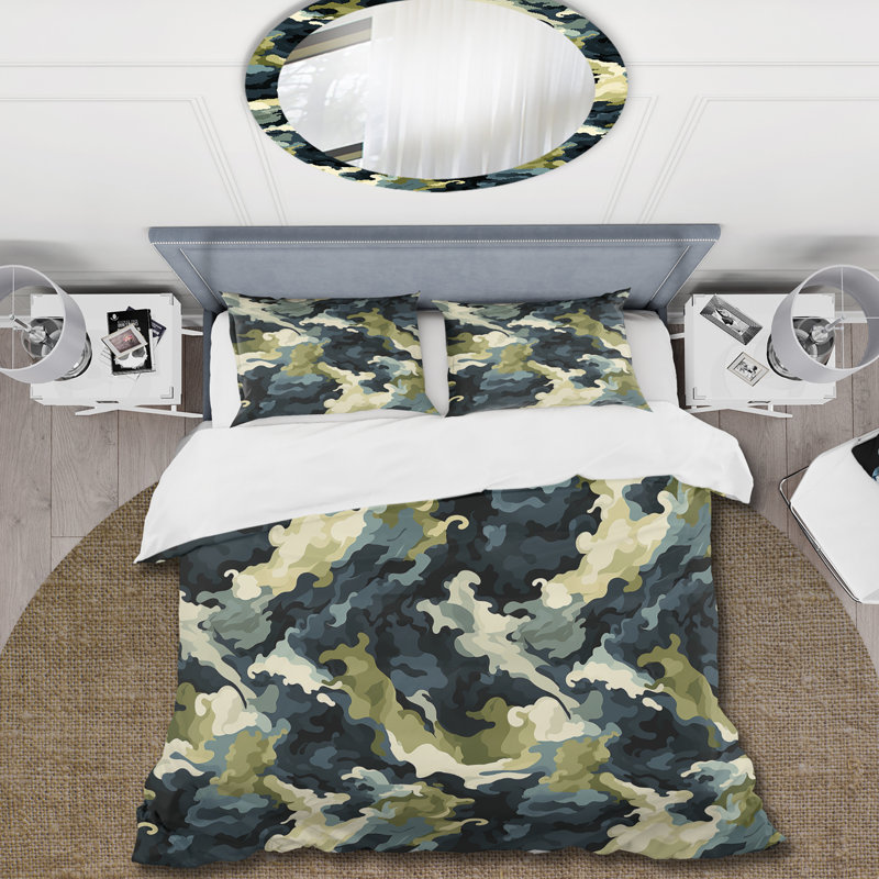 Ensemble de housse de couette Retro Revival - Camouflage, Housse de couette simple + 1 taie décorative stan
