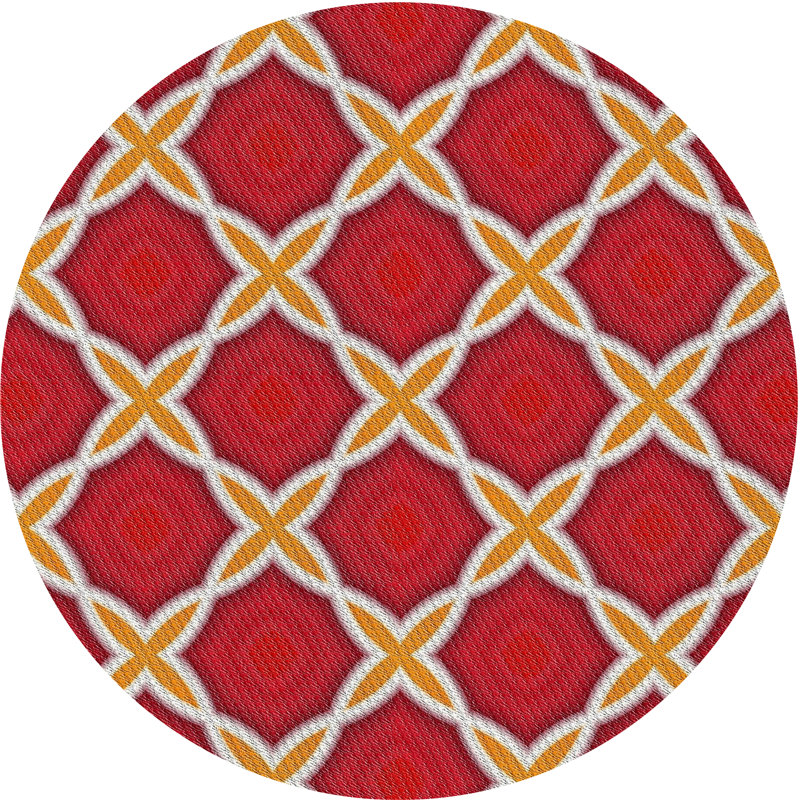 Geometric Indoor Rug, Round 5'