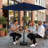  9 ft Patio Umbrella Outdoor Market Umbrella with Crank Lift,Sun Shade Cover for Garden, Deck, Poolside - Navy-883810002