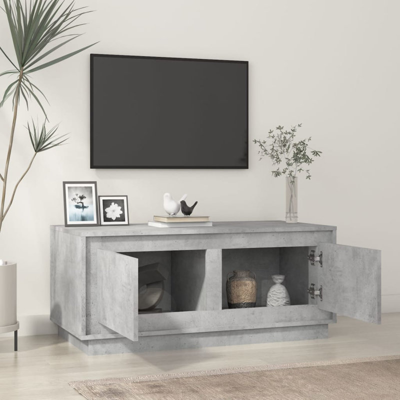 Edmore Block Coffee Table with Storage, Concrete Grey