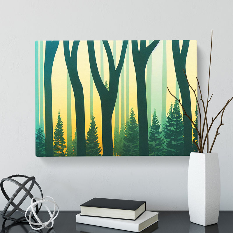 Snazzy Forest - Wrapped Canvas Print, 35cm H x 50cm W x 3cm D