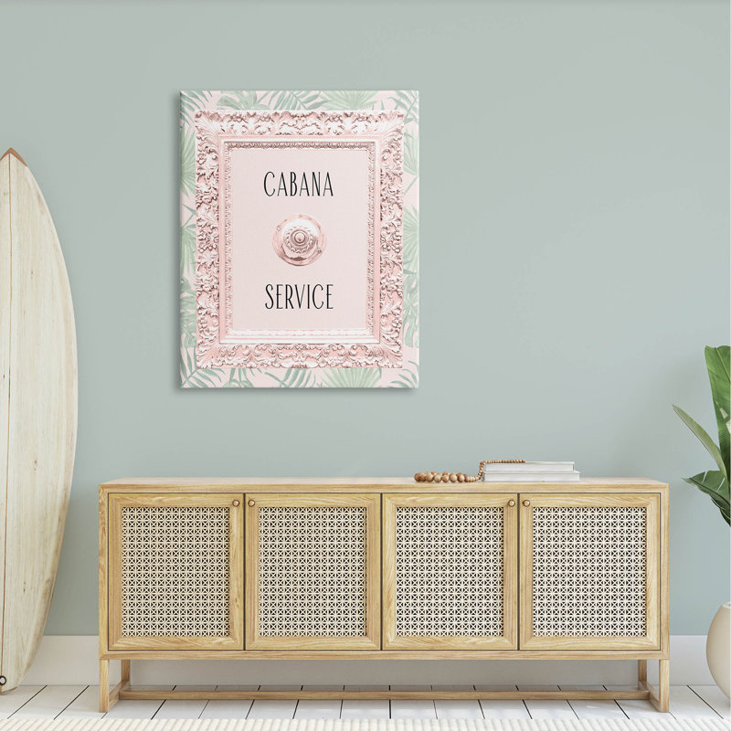 Cabana Service, feuilles tropicales, art mural par Lil 'Rue, H 48 po x l 36 po x P 1,5 po