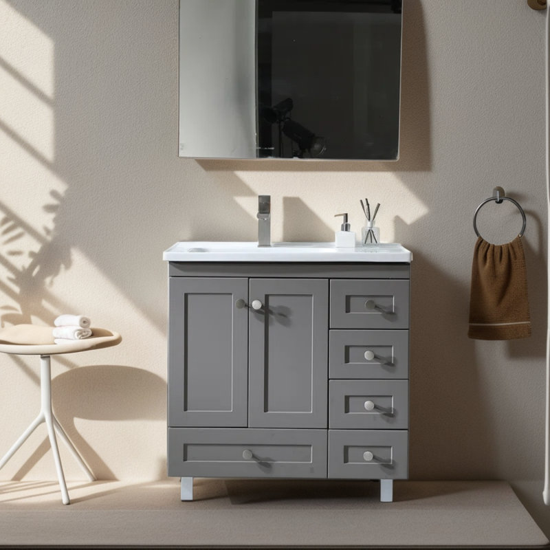 Ensemble de meuble-lavabo simple 30 po avec lavabo en céramique