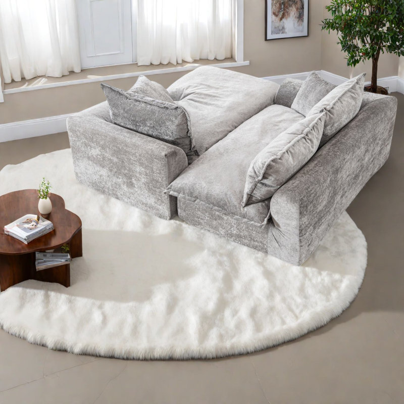 Canapés modulaires peu encombrants, chenille grise, style moderne pour le salon