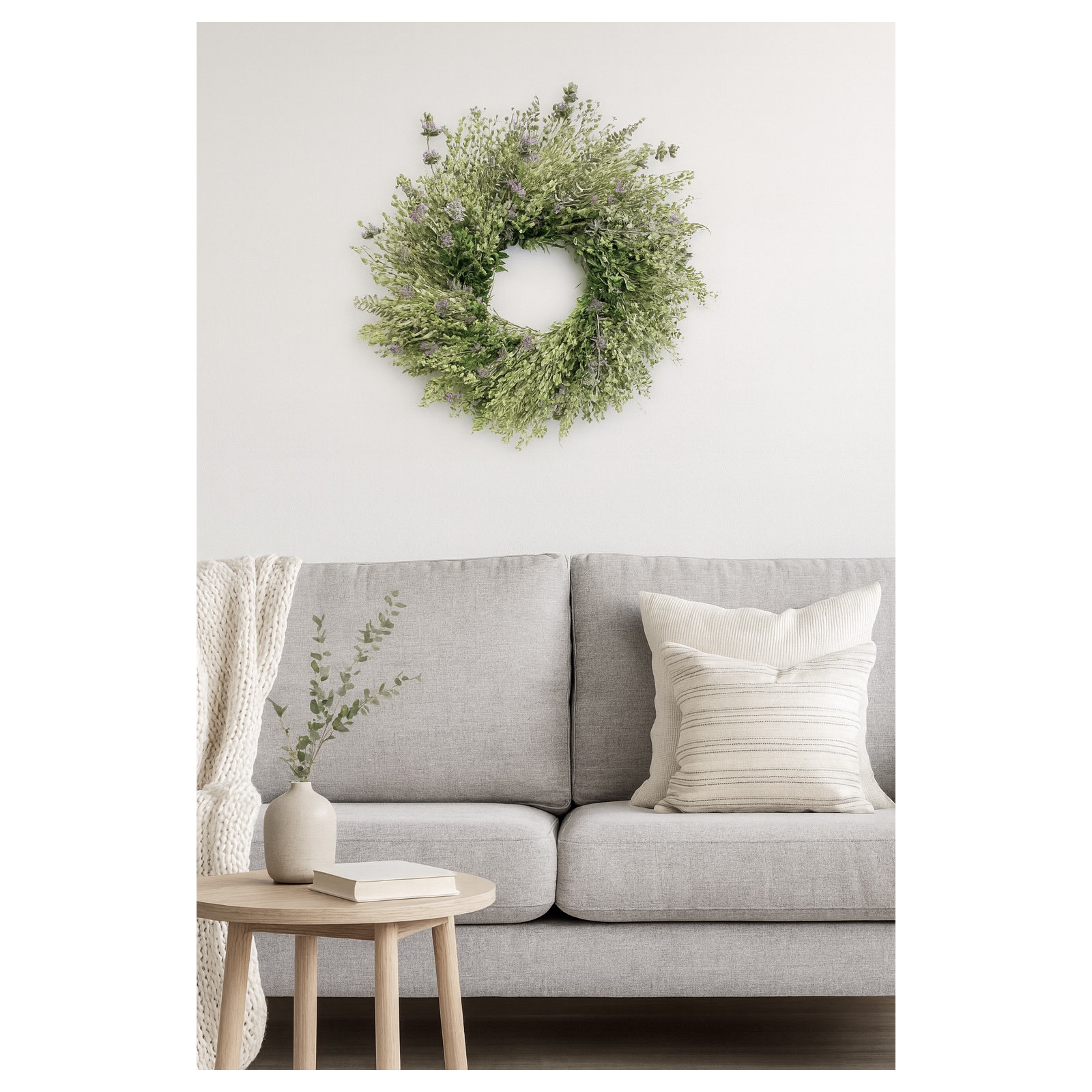 22" Dried Wildflower Spring Wreath