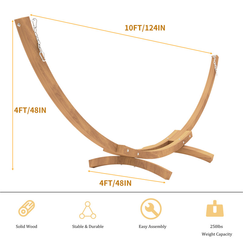 Support de hamac standard Sadina, H 48 po x l 124 po x P 48 po, Brun clair