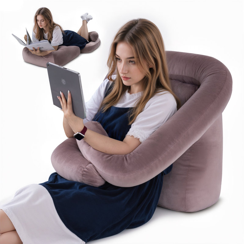 Velvet Reading Pillow, Pink