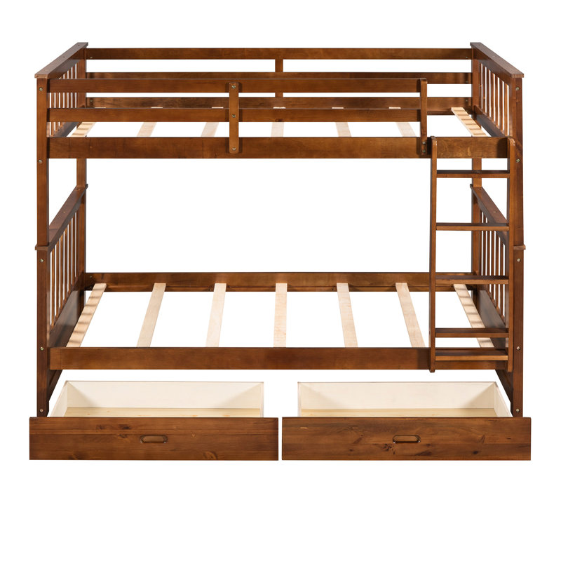 Lit superposé Twintwin avec espace de rangement et noyer