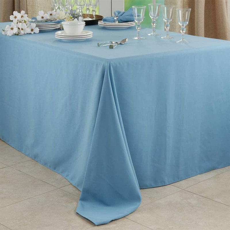 Daisylynn Rectangular Polyester Tablecloth, Aqua, 108" L x 90" W