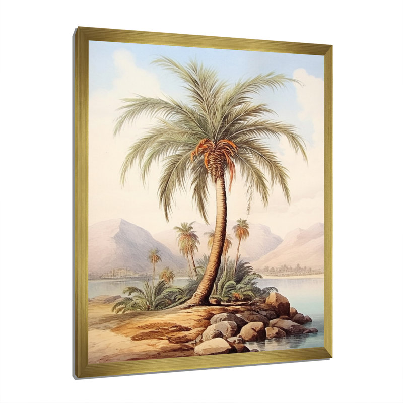 Minimalisme Palm Paradise, Cadre doré à une seule photo, H 44 po x l 34 po x P 1,5 po