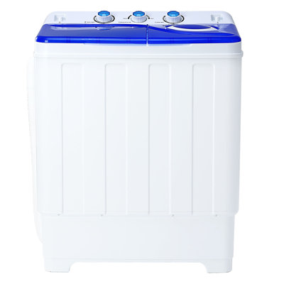 Machine à laver portable de 12,7 kg (28 lb) avec une capacité de lavage de 8,2 kg (18 lb) et d'essorage de 4,5 kg (10 lb), machine compacte à double cuve avec pompe de vidange, mini machine à laver portable pour la maison, le camping, les roulottes et les petits espaces, bleu