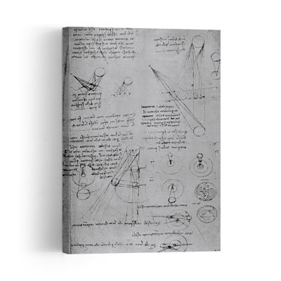 Astronomical Diagrams, From The Codex Leicester, 1508-12 Contemporary Wall Art Print 1 Piece Wrapped Canvas Wall Art