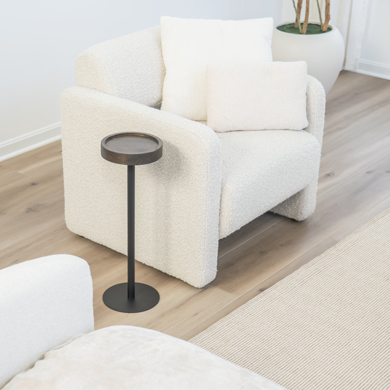 Round Side Table, Provincial, Black