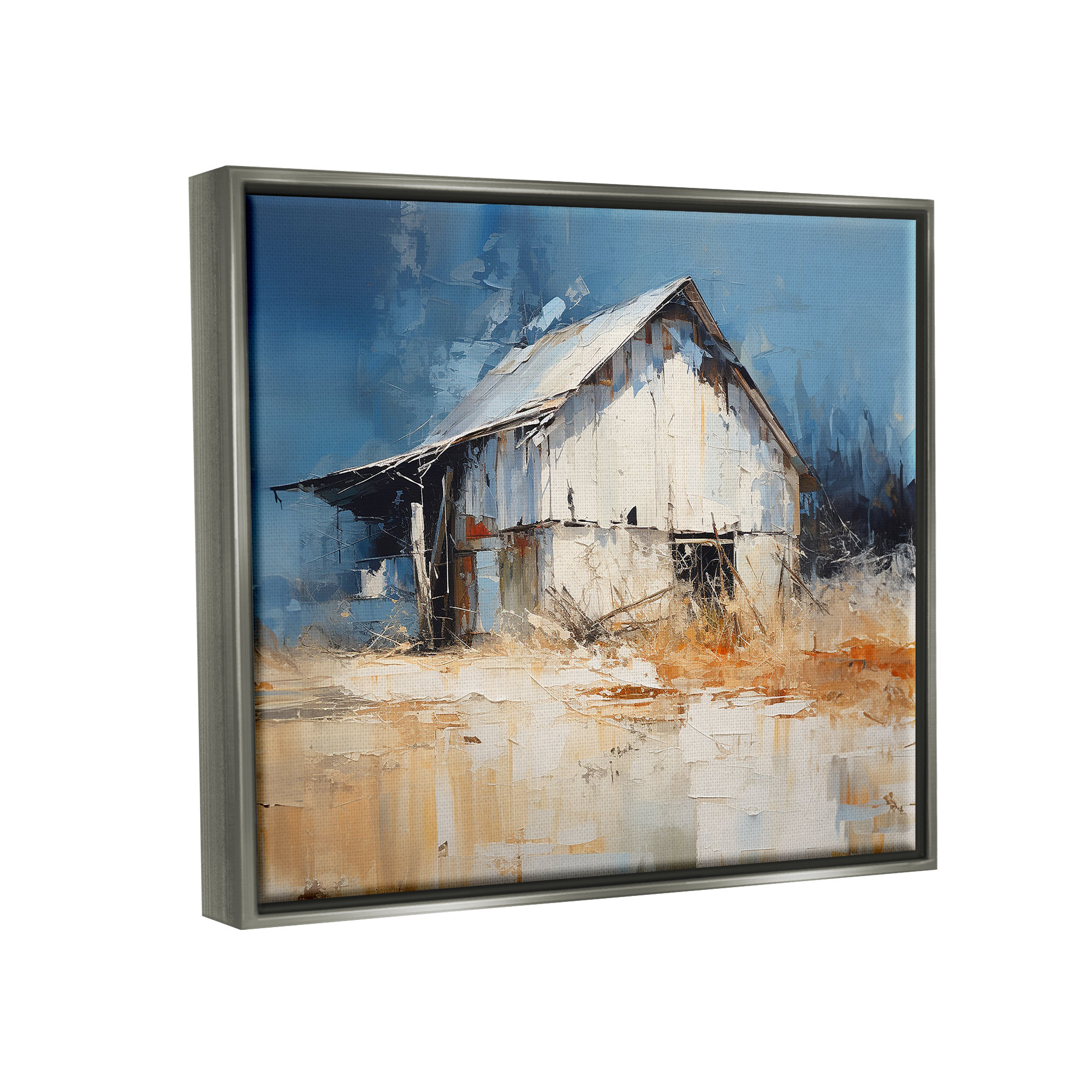 August Grove® Abstract Weathered Barn Framed On Canvas by Ramona ...