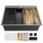 32 Inch Gunmetal Black Drop-In Workstation Sink