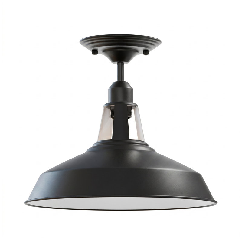 Lina Semi Flush Mount, Black, Black
