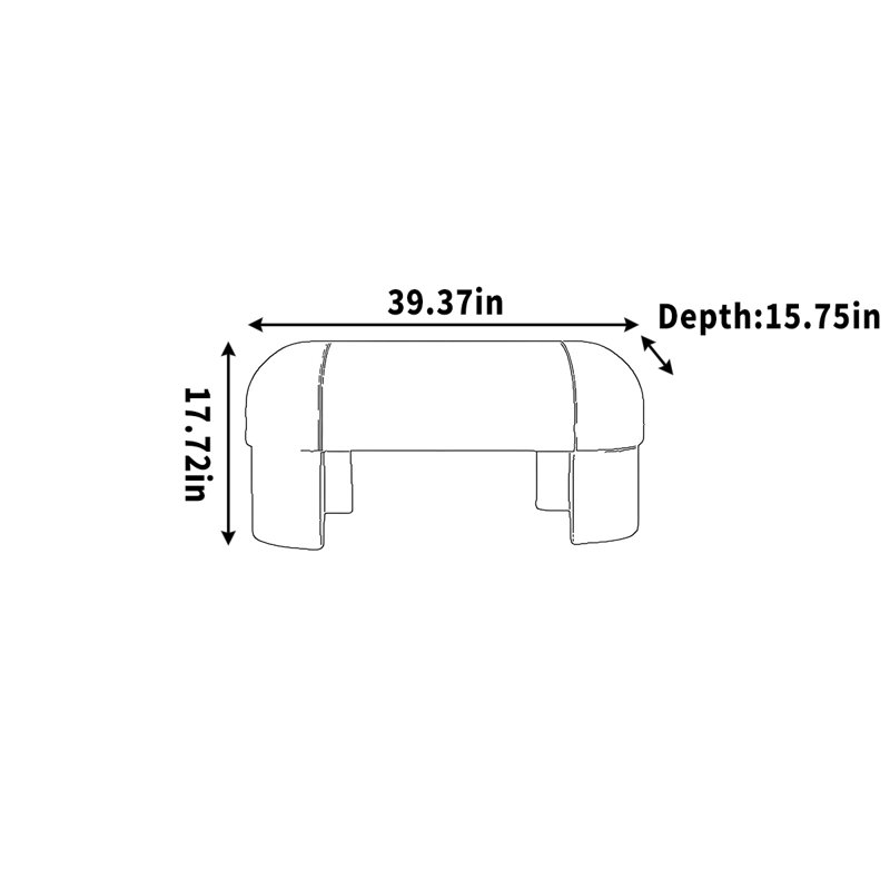Larraine, H 17,72 po x l 39,37 po x P 15,75 po