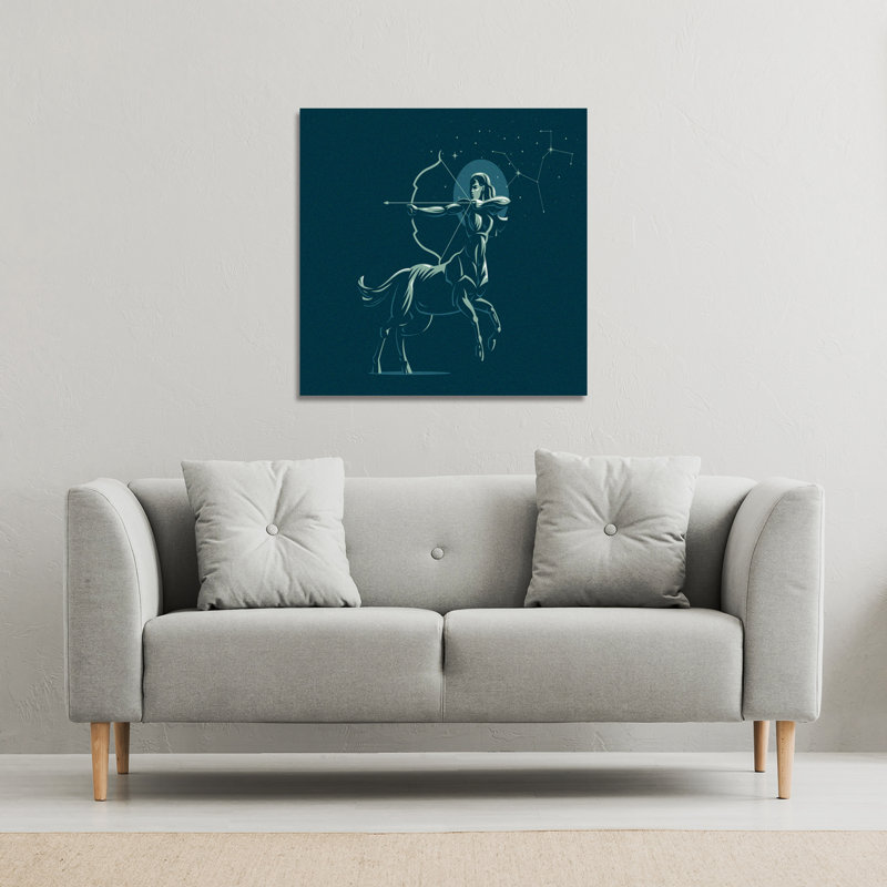Zodiac Sagittarius - Wrapped Canvas Print, 77cm H x 77cm W