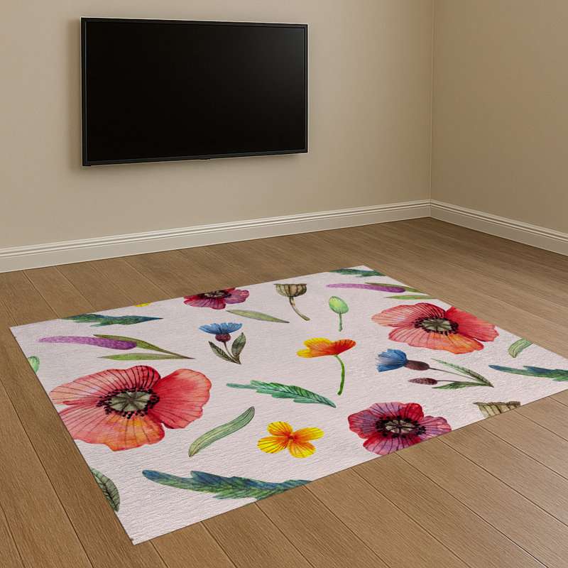 Floral Area Rug, Runner 70 x 140 cm