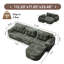 Canapé à compression avec repose-pieds 4 pièces 112,2 po sans assemblage requis Cloud Couch-131182316