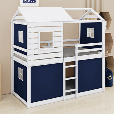 Yaraghi Bunk Wood House Bed with Tent