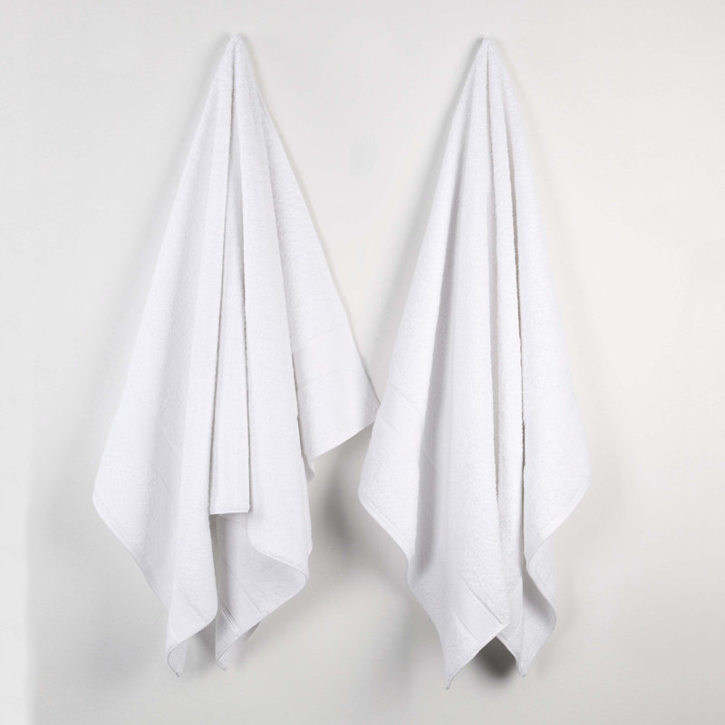 Blue Nile Mills Pure Earth Organic Cotton Oversized Towels, Bath Sheets Set Of 2, White