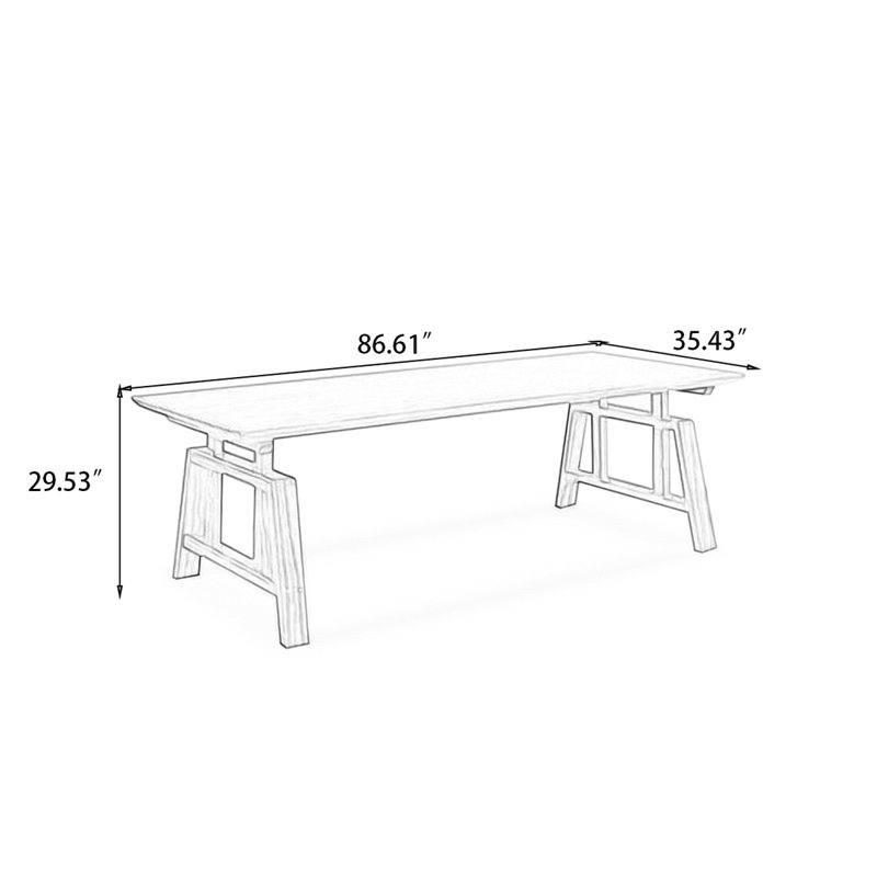 Table de salle à manger Burlywood, 29.53"H x 86.61" L x  x 35.43"W