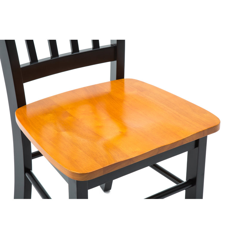 Weldy 18'' H Solid Wood Side Chair, Black/Oak