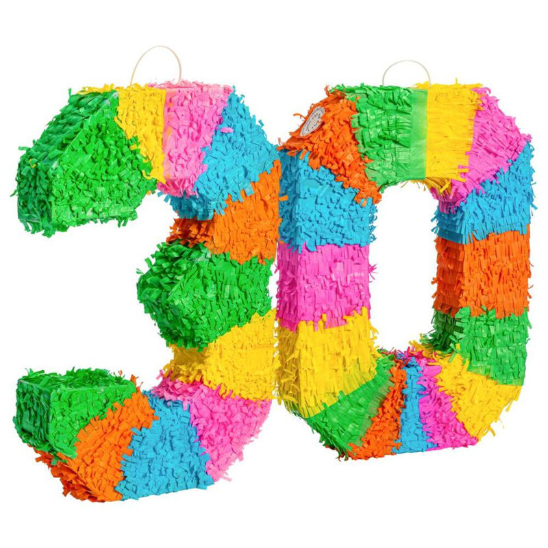 Fax Potato - Pinata Set with Stick & Blindfold - 30th Birthday / Anniversary - Rainbow