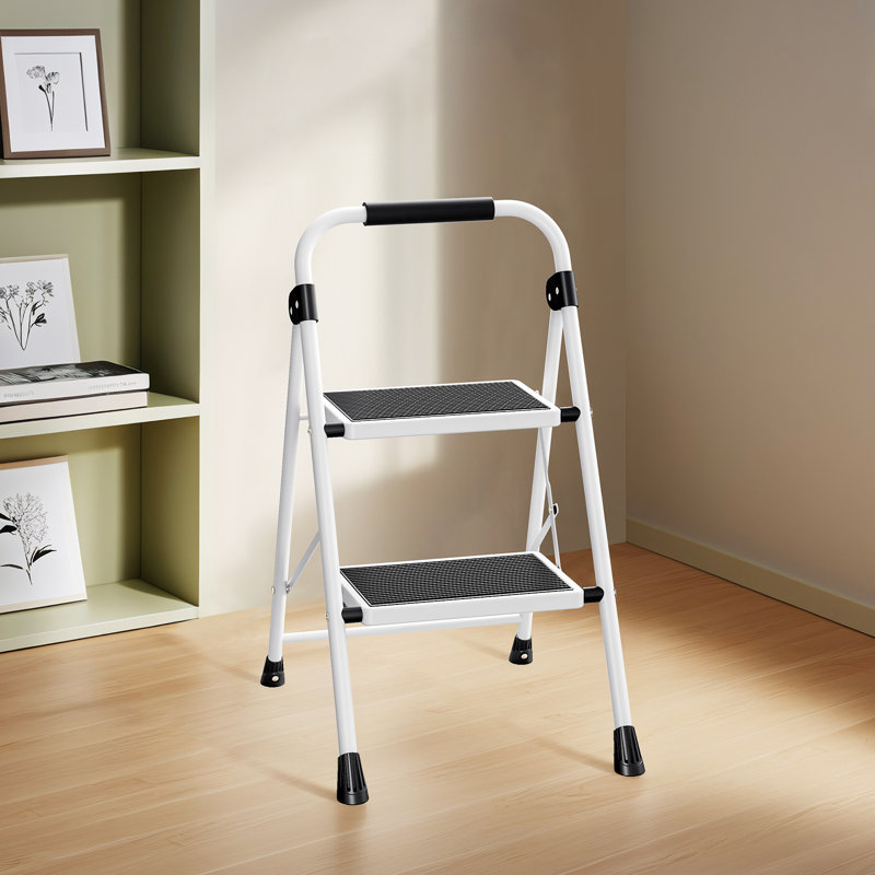 2 - Step Steel Folding Step Ladder, Red