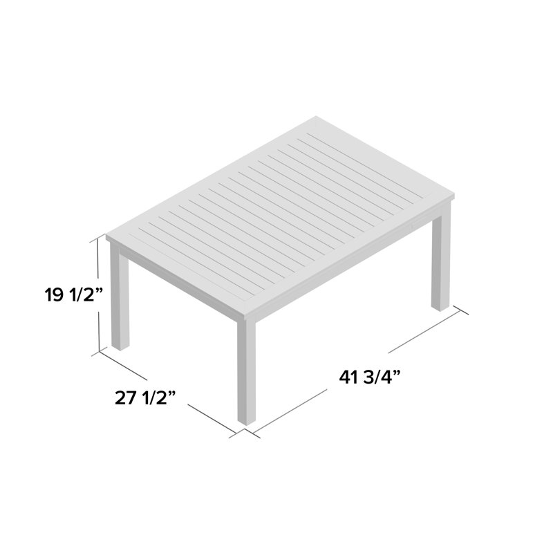 Travira Rectangular Tekwood Outdoor Coffee Table, Tekwood Vintage