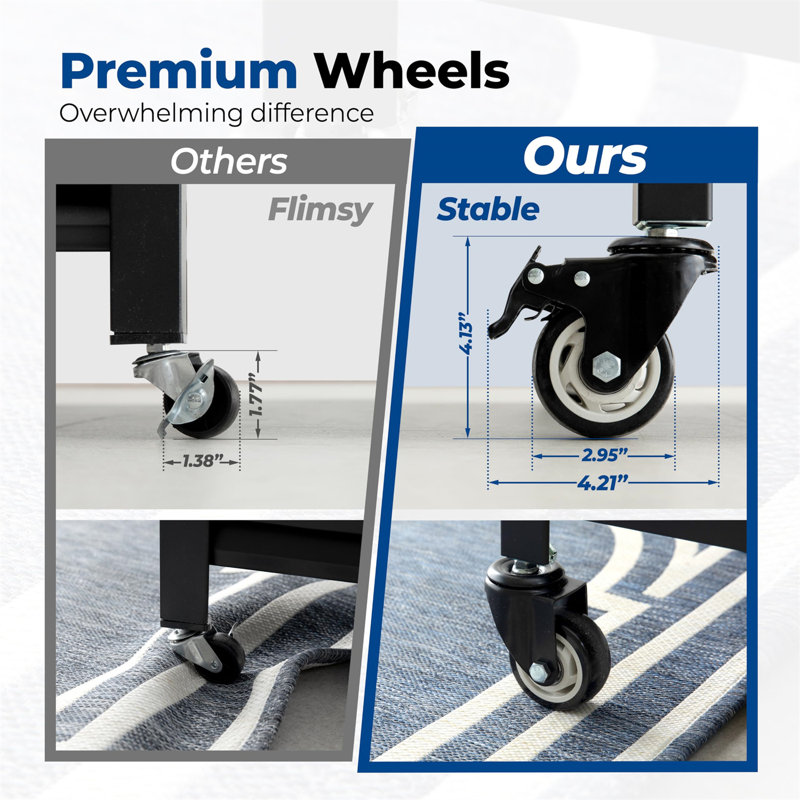 Chariot utilitaire Ã  roulettes, H 69,49 po x l 36,18 po x P 16,5 po, Noir