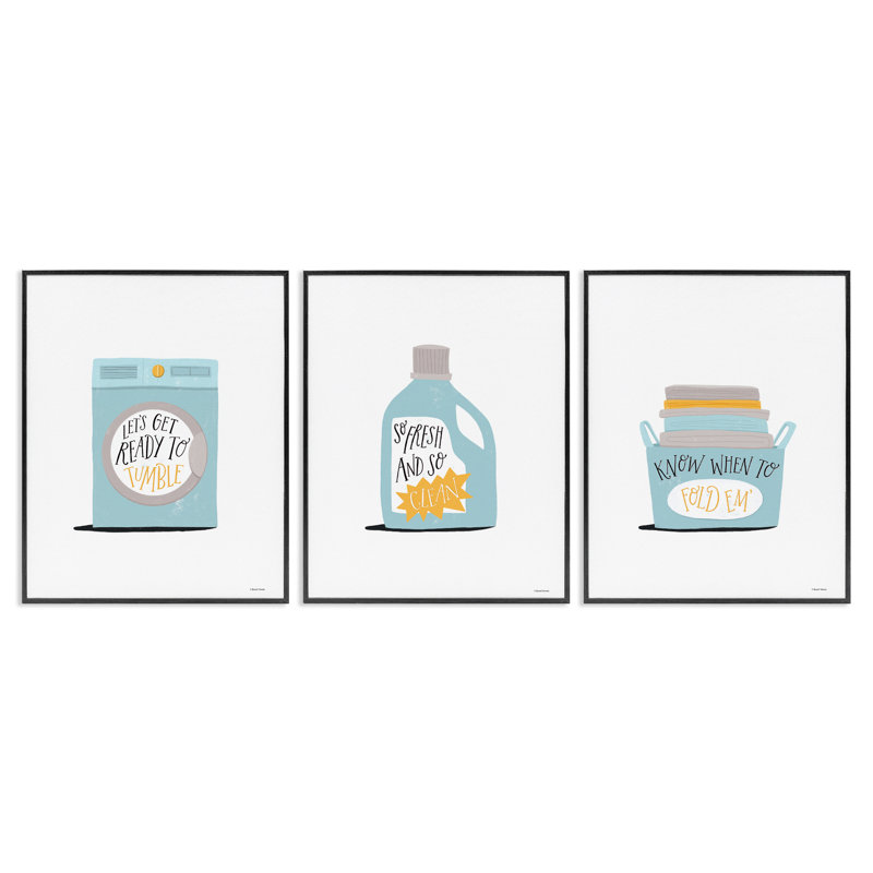  «Minimal Laundry Expressions», ensemble de 3 estampes numériques par Rachel Nieman, H 14 po x l 11 po