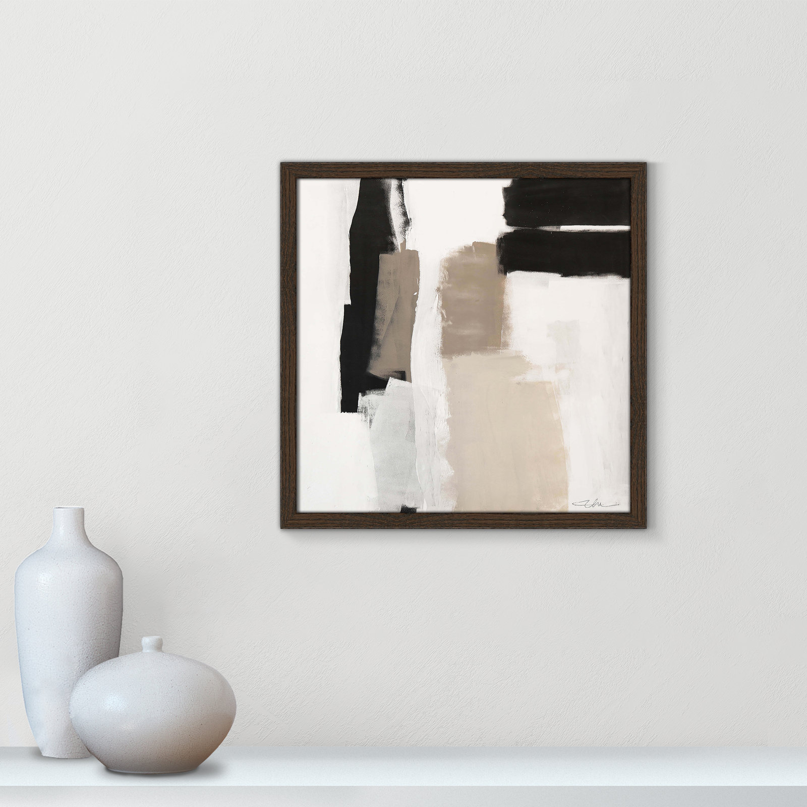 Earth Scapes II-A Print by Casa Fine Arts, Walnut Slim Framed, 17" H x 17" W x 0.75" D