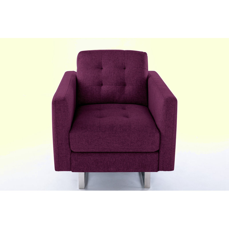 Upholstered Armchair, Purple Linen