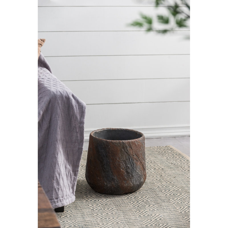 Petit pot de fleurs d'intérieur en ciment 12,6 x 12,6 x 11,8 po