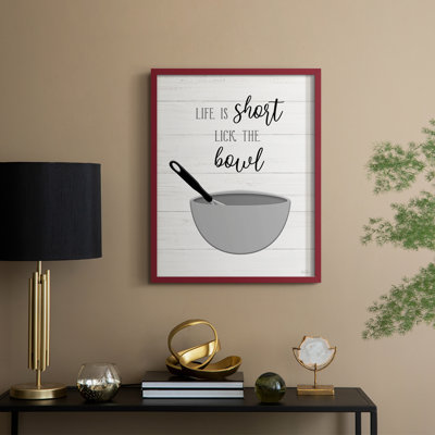 Lick The Bowl Framed Print - Solid Wood