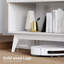  Armoire de rangement 39,3 po Mid-Century avec rangement, pieds en bois massif - blanc-717951397