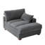 Chaise longue surdimensionnée en velours côtelé gris avec accoudoirs et coussins décoratifs Bentura-1650880628-1650245304
