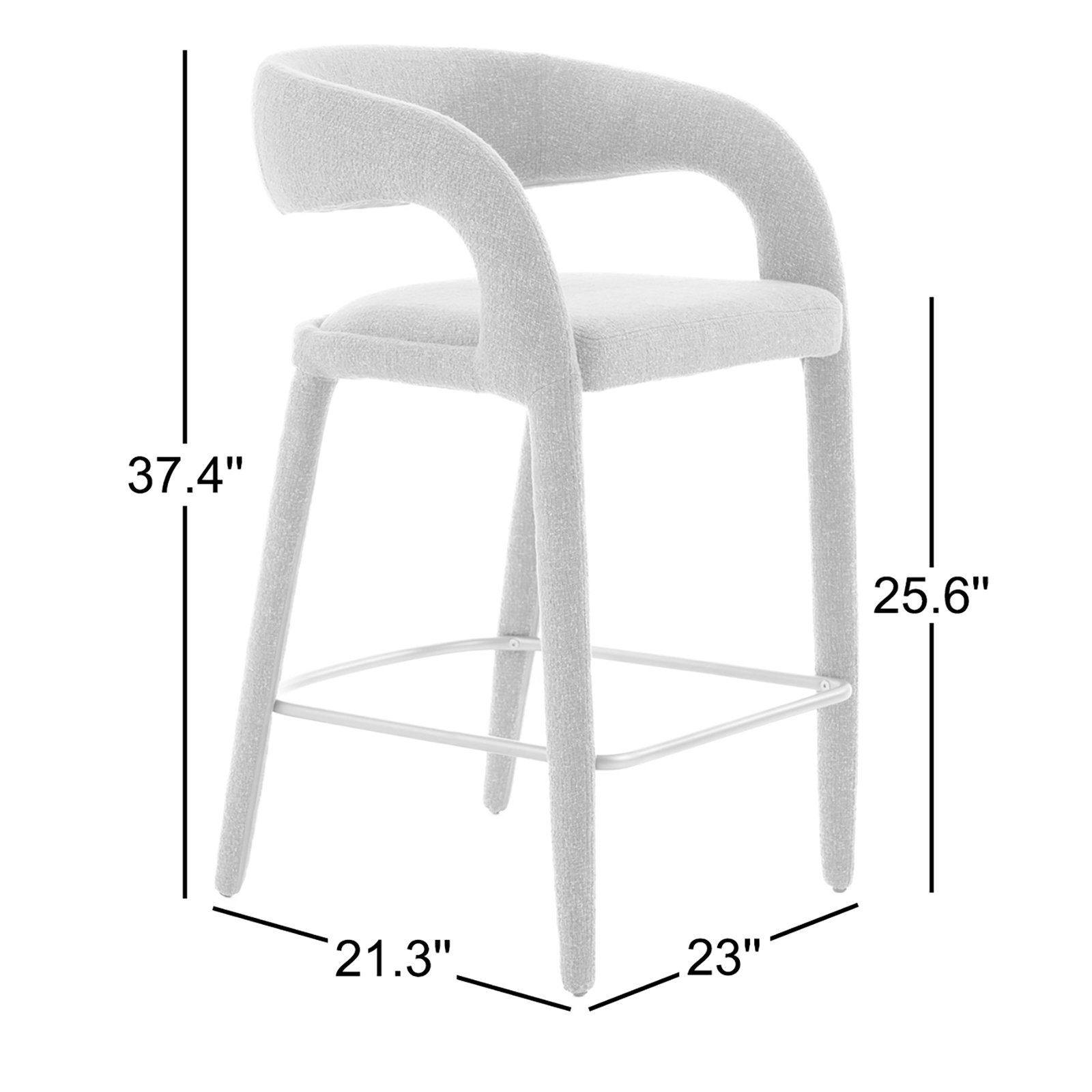 Arshaluys Upholstered Counter Stool, Dark Gray