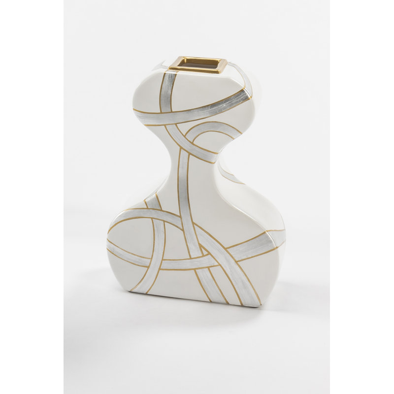 Handmade Ceramic / Porcelain Table Vase, 14" H x 10.5" W x 5" D