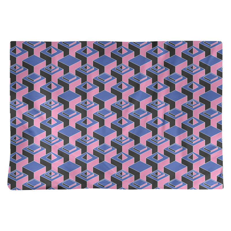 Napperon classique en coton 18 po Skyscraper, Bleu/rose, polyester