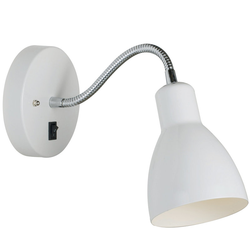 Steel Flush Mounted Sconce, White
