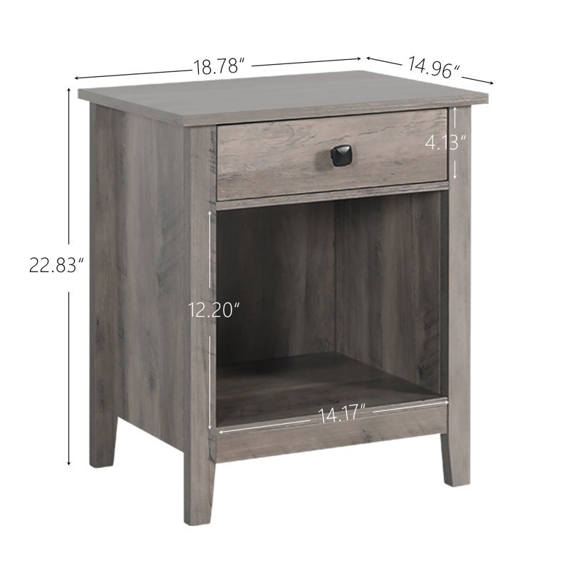 Ensemble de 2 tables de chevet grises, Gris