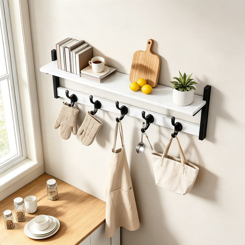 Portemanteau mural Rustic, White