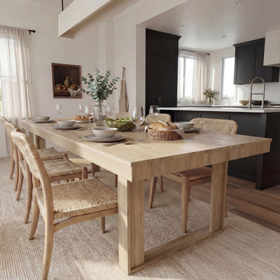 12-Person Rectangular Manufactured Wood Dining Table